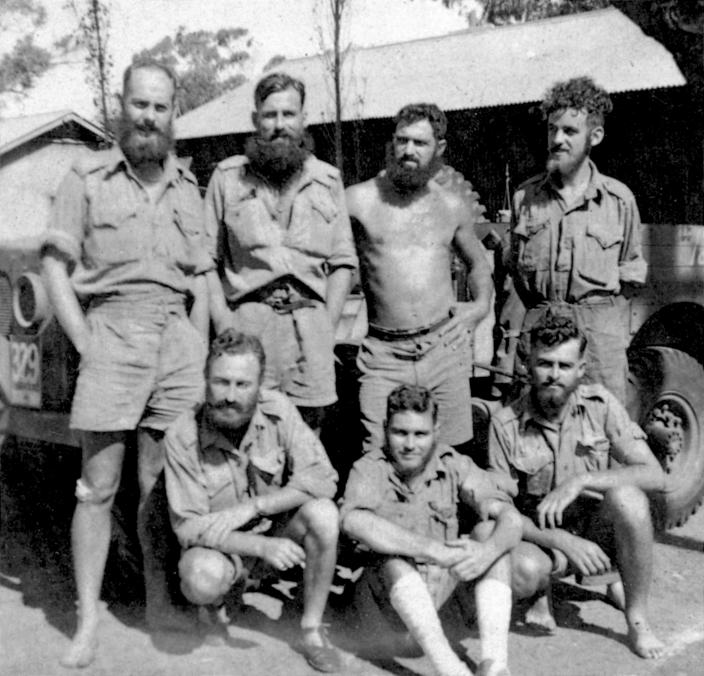 Seven of the 2/4th’s ‘stay behind’ observer party back in Australia